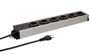 Steckdosenleiste Power Line 6x Typ 13 grau/schwarz 5.0m Magnet