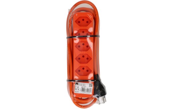 Steckdosenleiste Swiss Line 5x Typ 13 orange 2.5m