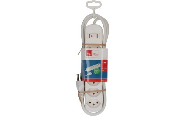 Steckdosenleiste Basic Line 6x Typ 13 ws Schalter 1.5m Green+Fair