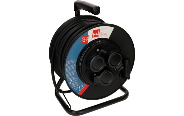 2053780_2 - Mediatech Kabelrolle 3x Typ 13 IP55 33m schwarz