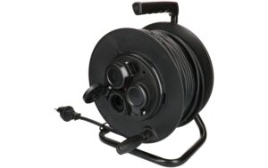 2053780_3 - Mediatech Kabelrolle 3x Typ 13 IP55 33m schwarz