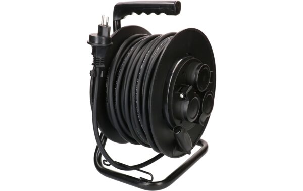 2053780_4 - Mediatech Kabelrolle 3x Typ 13 IP55 33m schwarz