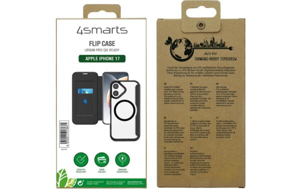 2054337_3 - Mediatech 4smarts Urban Pro Flipcase, Schwarz iPhone 17