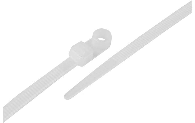 2055833 - Mediatech STEFFEN Kabelbinder mit Schraubenloch weiss 300mm x 4.8mm 100 Stück kaufen | Mediatech.ch