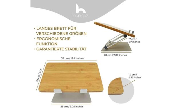 Hennez Laptopständer Linus Bambus 