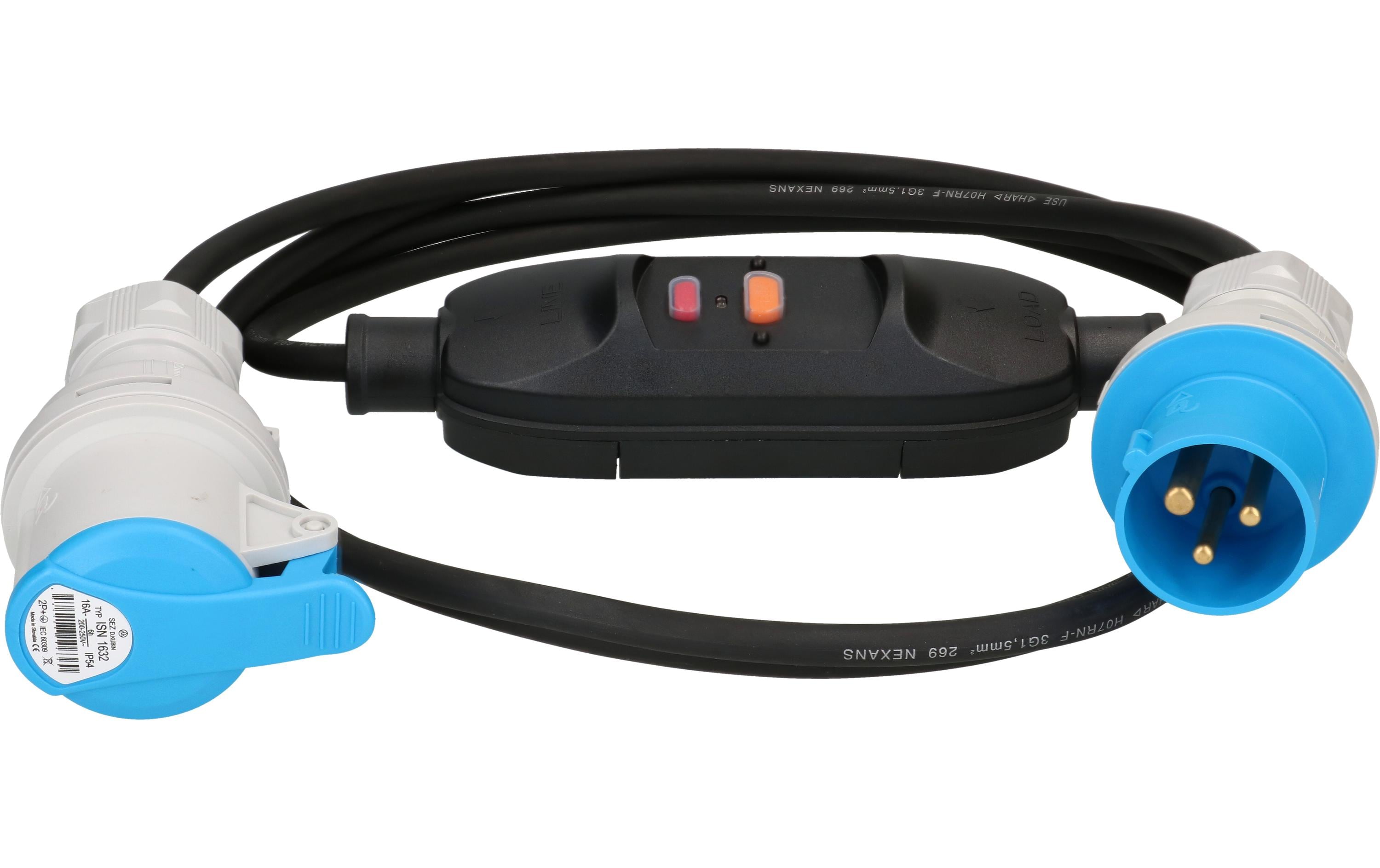 2059160 - Mediatech maxCAMP CEE-Verlängerung mit FI-Schutzschalter 3m IP44 kaufen | Mediatech.ch