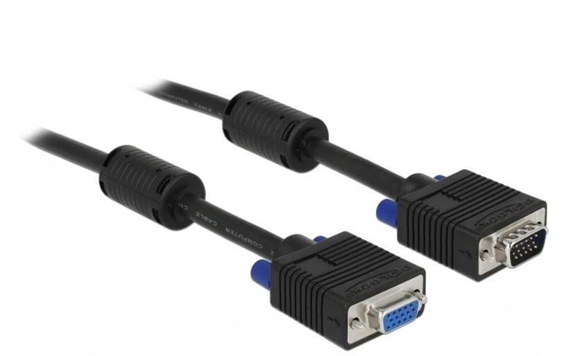 207659 - Mediatech Monitorverlängerungskabel VGA, M/F, 3 Meter Stecker-Buchse, 2xFerritkern, 15Pin