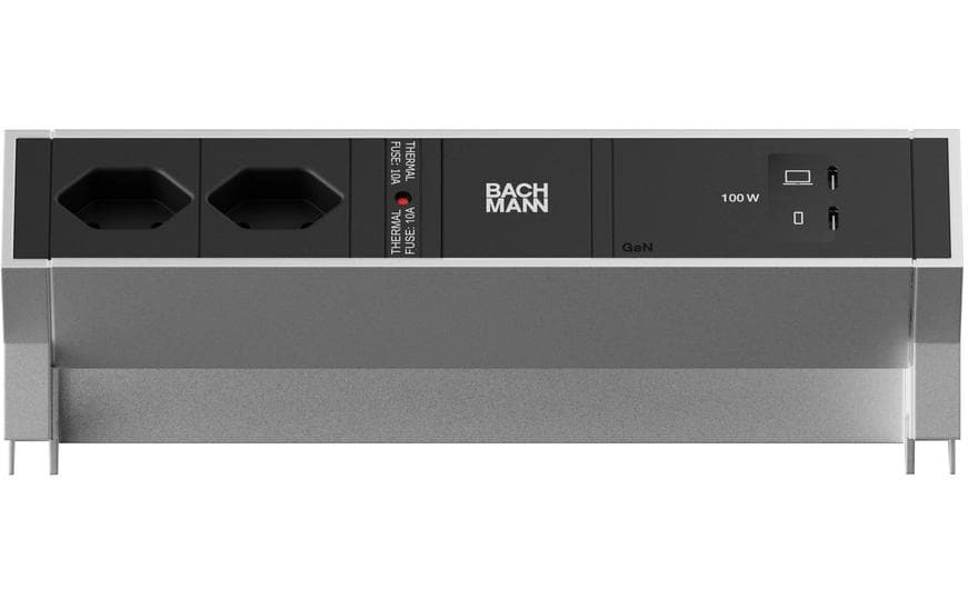 2077676_1 - Mediatech DESK2 2xT13 1xUSB C/C 100W 0,2m INOX