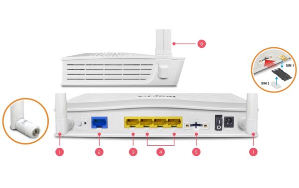 2079780_2 - Mediatech Draytek VigorC510ax 5G-WiFi-6 Router 3.6Gbps 5G, 50xVPN, 5xGE, VLAN