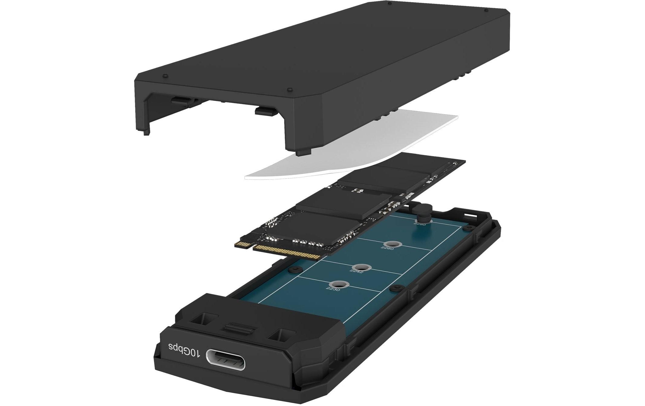 2084855_1 - Mediatech ICY BOX ext. M.2 NVMe Gehäuse Schwarz, USB 3.2 Type-C, M.2 NVMe SSD, RGB