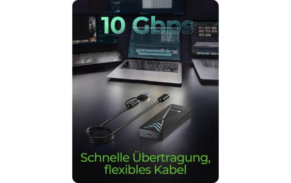 2084855_3 - Mediatech ICY BOX ext. M.2 NVMe Gehäuse Schwarz, USB 3.2 Type-C, M.2 NVMe SSD, RGB