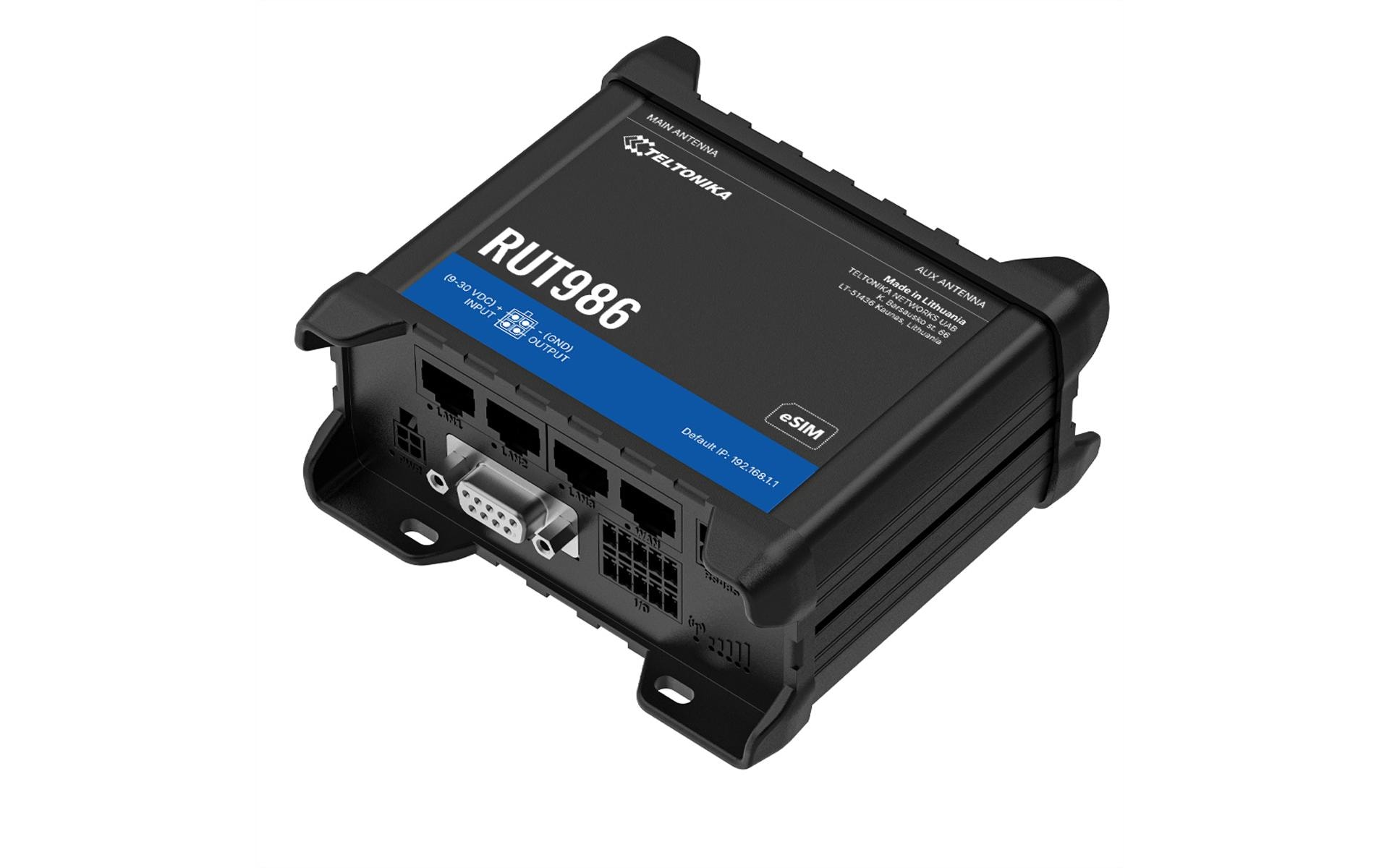 2086631 - Mediatech Teltonika RUT986 LTE-Industrierouter,Global Cat.4 150Mbps, 4FE, WiFi-4, Serial. Modbus