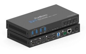 PureTools PT-SW-UH21DS-40G 2x1 HDMI 2.1 Dual Screen KVM Switch, 40Gbps