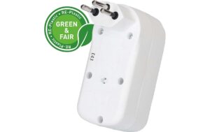 Abzweigstecker ADAPT 1x Typ 13 USB-C/C 20W ws drehbar Green+Fair