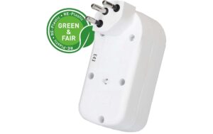 Abzweigstecker ADAPT 1x Typ 13 USB-C/C 20W ws drehbar Green+Fair