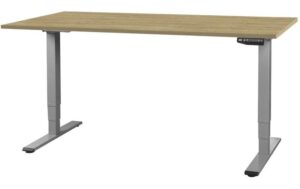 Contini Tisch höhenverstellbar Eiche Tischplatte 1.4x 0.8 m, Gestell grau