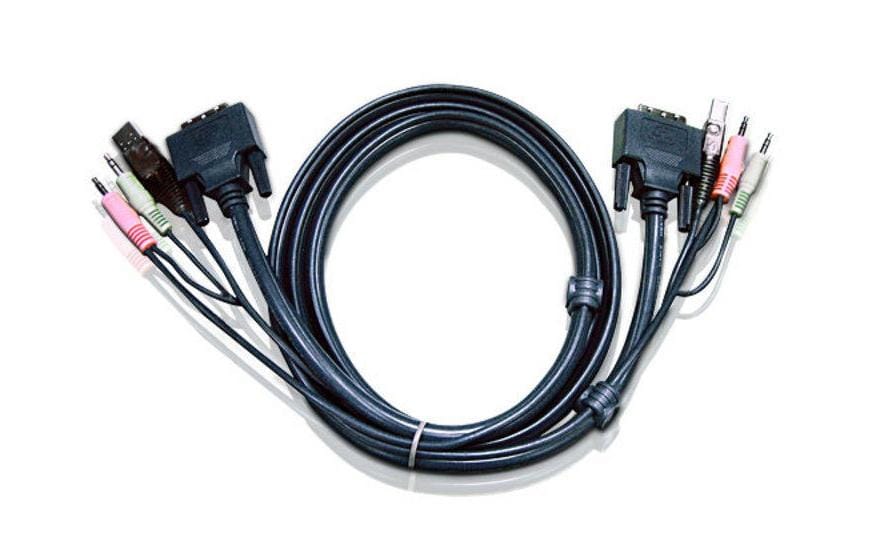 208828 - Mediatech Aten 2L-7D02UD: USB-DVI Dual KVM-Kabel 1.8M Anschluss:DVI-D (Dual Link),USB und Audio