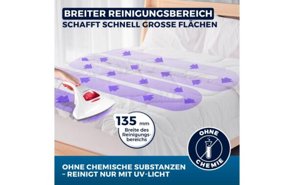 CLEANmaxx Matratzenreiniger mit UV-C-Licht Milben Handstaubsauger, 300W, Filter,