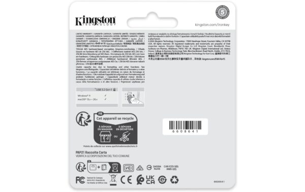 2092100_4 - Mediatech Kingston IronKey Locker+ 50 G2 256GB USB3.2 (Typ-A), AES-256 Encrypted, FIPS 197
