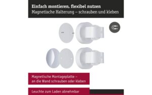2093768_2 - Mediatech Paulmann LED Akkuwandleuchte Zorik IP44, dimmbar, 2700K, 100mm, ws