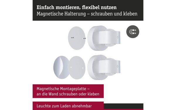 2093768_2 - Mediatech Paulmann LED Akkuwandleuchte Zorik IP44, dimmbar, 2700K, 100mm, ws