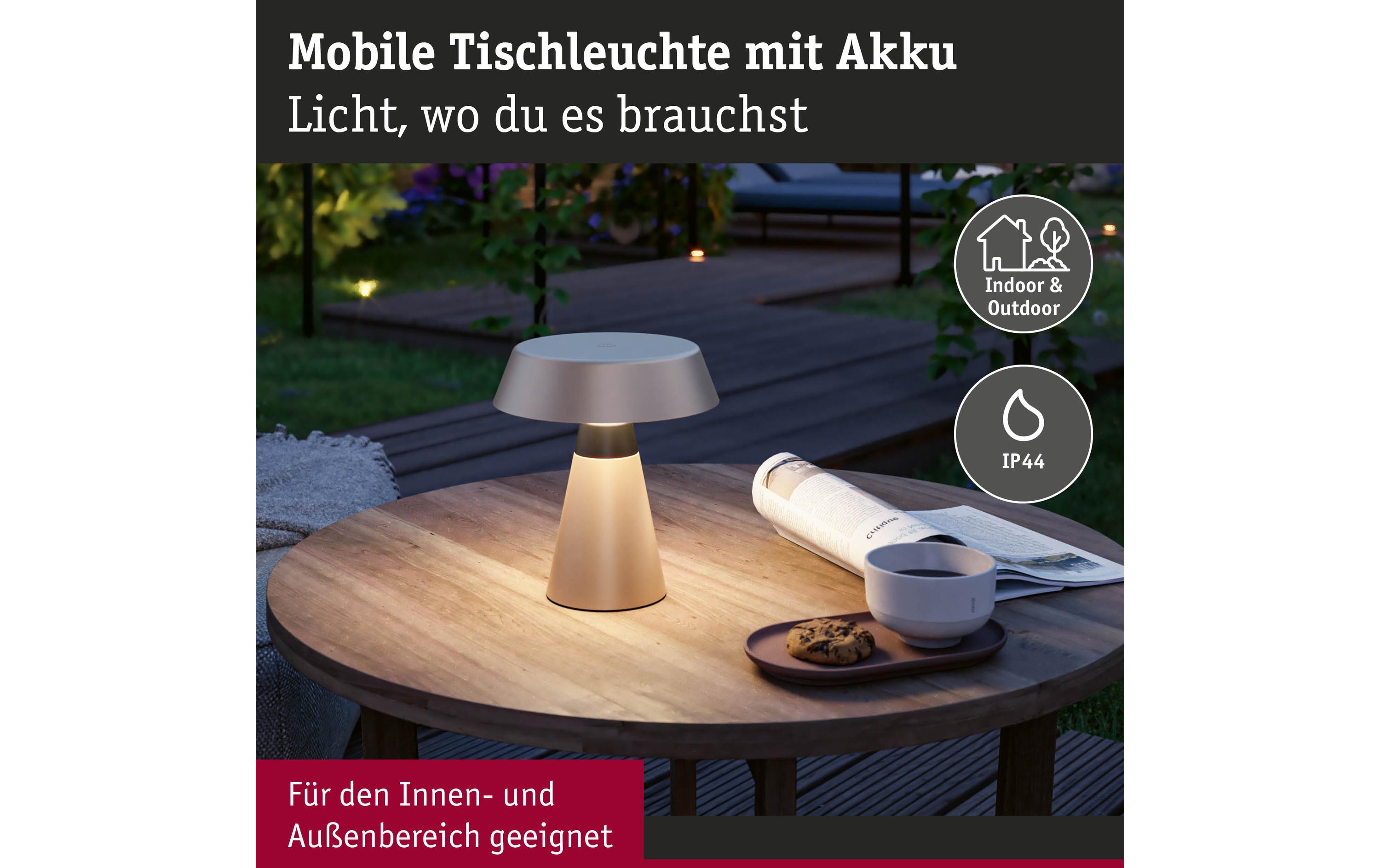 2093774_1 - Mediatech Paulmann LED Akkutischleuchte Lirox IP44, white switch, sz/champagner