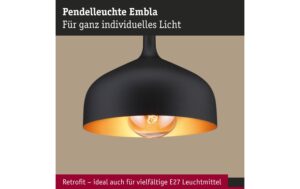 Paulmann Pendelleuchte Embla II E27, sz/gold metall/metall