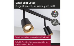 2093787_1 - Mediatech Paulmann URail Schienenspot Cover Einzelspot, GU10 max., sz matt/gold matt