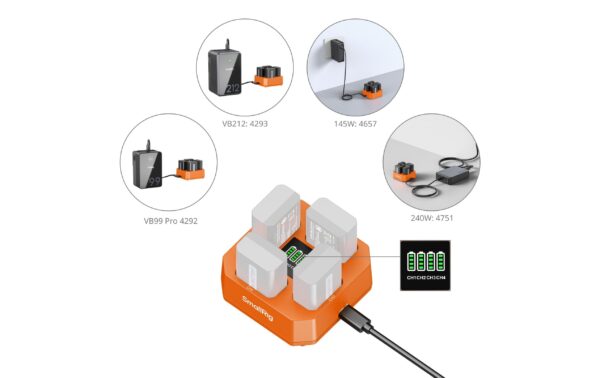 2094393_5 - Mediatech SmallRig Four-Channel Camera Battery Charger for NP-FW50