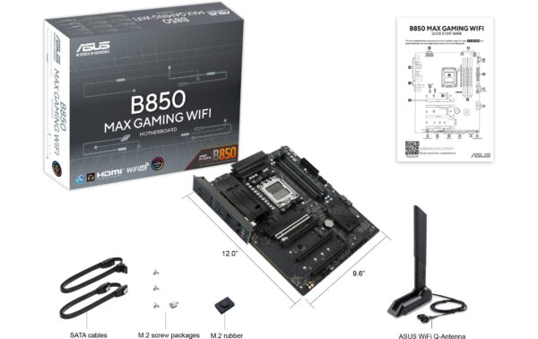 2096245_4 - Mediatech ASUS B850 MAX GAMING WIFI, ATX AM5, AMD B850, 4x DDR5, PCIe 5.0 WiFi 6E