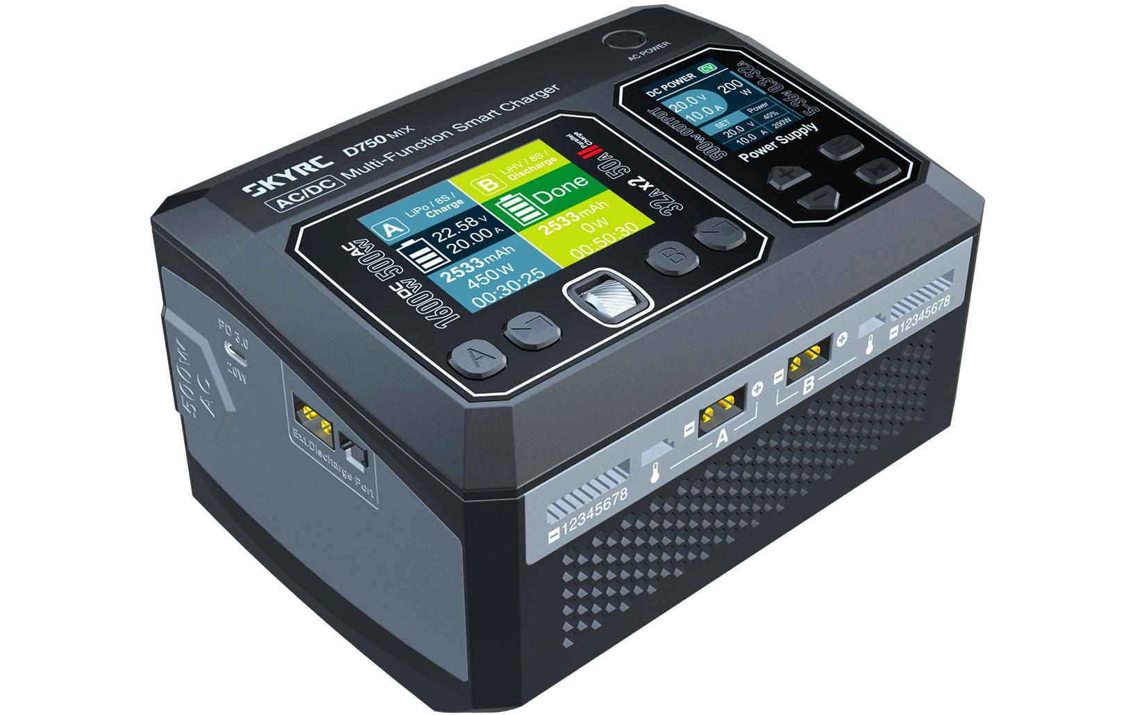 2106306 - Mediatech SkyRC D750 MIX Ladegerät LiPo 1-8s 32A 500W AC kaufen Schweiz | Mediatech.ch