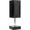 2106716 - Mediatech cocon Beistelltischlampe, USB, schwarz 3-fach dimmbar, USB-A/C, ohne E27, max 20w