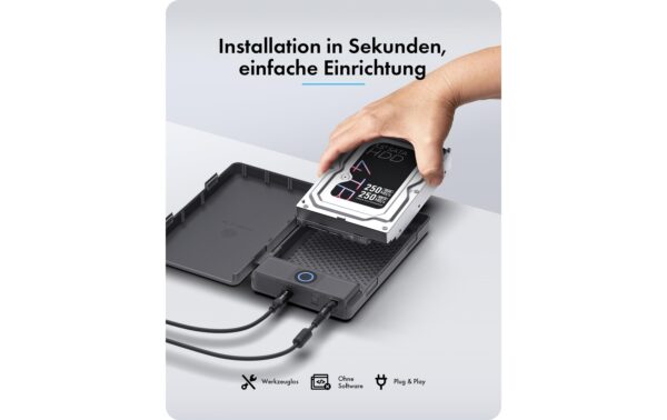 2107113_4 - Mediatech ICY BOX ext. 2.5 Gehäuse IB-388-CU3 Schwarz, USB3.2, Type-C, für SATA