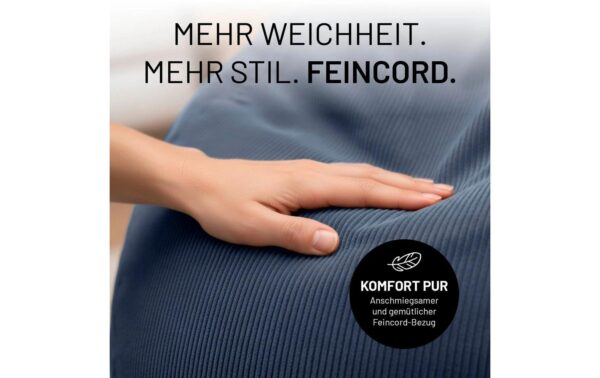 Lumaland Sitzsack 250l dunkelblau Comfort Feincord, Waschbar,