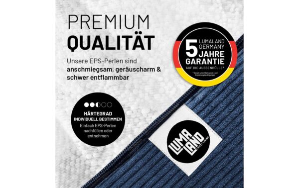 Lumaland Sitzsack 250l dunkelblau Comfort Feincord, Waschbar,