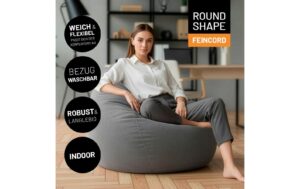 2107240_1 - Mediatech Lumaland Sitzsack 250l grau Comfort Feincord, Waschbar,