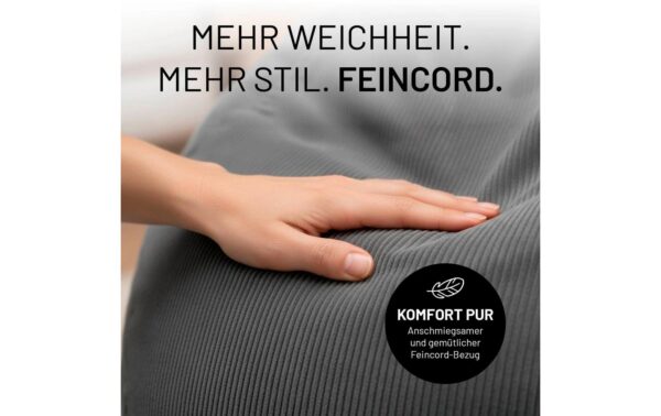 2107240_3 - Mediatech Lumaland Sitzsack 250l grau Comfort Feincord, Waschbar,