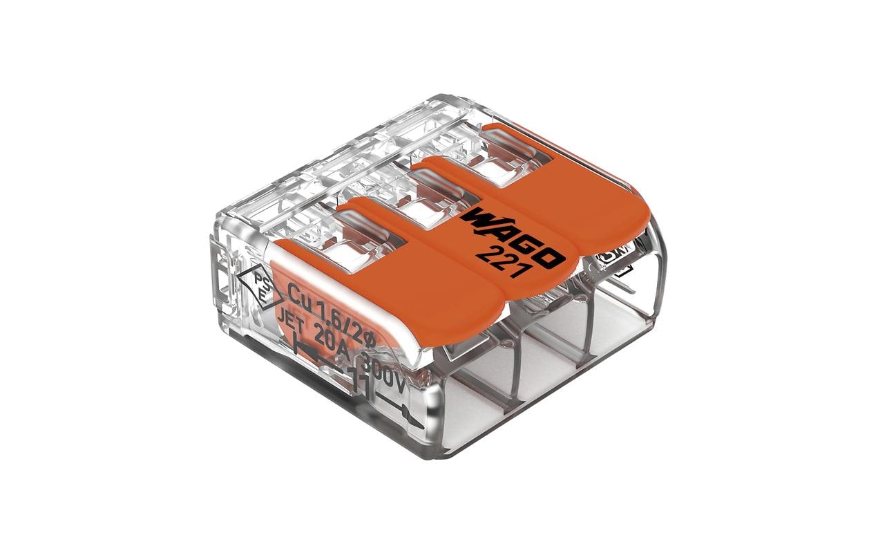2107958 - Mediatech Wago Verbindungsklemme Compact 3-fach 2 Stück 3L 0.2…4mm² 32A 450V kaufen Schweiz | Mediatech.ch
