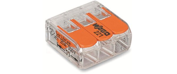 2107958_2 - Mediatech Wago Verbindungsklemme Compact 3-fach 2 Stück 3L 0.2…4mm² 32A 450V