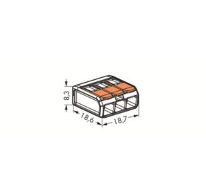 2107958_4 - Mediatech Wago Verbindungsklemme Compact 3-fach 2 Stück 3L 0.2…4mm² 32A 450V