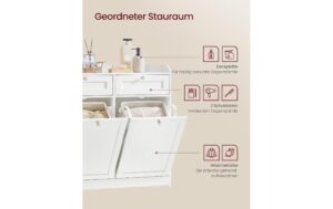 2109716_2 - Mediatech Vasagle Kommode Landhausstil, Weiss 78.9x40x80.2 cm, MDF, Spanplatte
