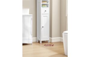 Vasagle Kommode Landhausstil, Weiss 21.4x19.5x180 cm, MDF