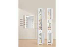 Vasagle Kommode Landhausstil, Weiss 21.4x19.5x180 cm, MDF