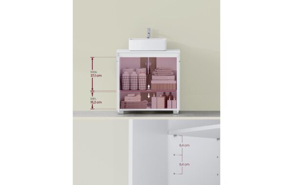 Vasagle Waschbeckenschrank, Weiss 60x30x60 cm, MDF, Spanplatte