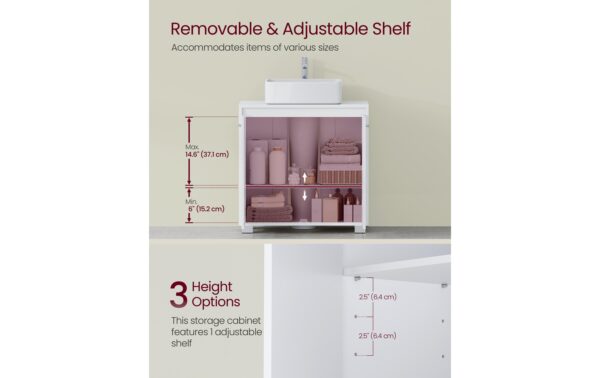 Vasagle Waschbeckenschrank, Weiss 60x30x60 cm , MDF, Spanplatte