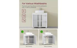 Vasagle Waschbeckenschrank, Weiss 60x30x60 cm , MDF, Spanplatte