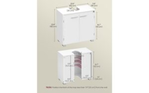 Vasagle Waschbeckenschrank, Weiss 60x30x60 cm , MDF, Spanplatte