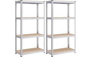 Songmics Regal 2er Set, 4 Ablagen 80x40x160 cm, Stahl, MDF kaufen Schweiz | Mediatech.ch