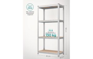 Songmics Regal 2er Set, 4 Ablagen 80x40x160 cm, Stahl, MDF