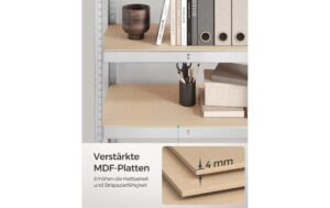 Songmics Regal 2er Set, 4 Ablagen 80x40x160 cm, Stahl, MDF
